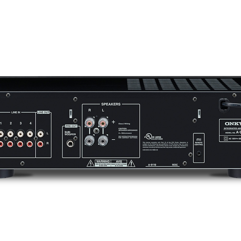 onkyo a9110 stereo receiver back view