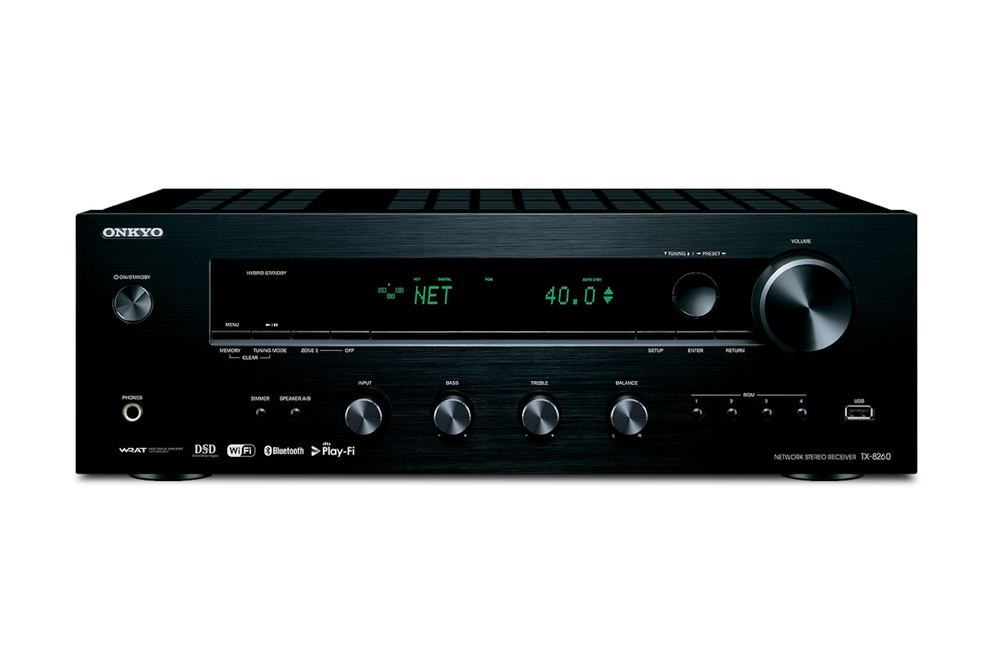 Onkyo TX-8260 Stereo Receiver on white background